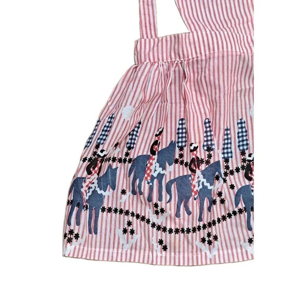 Vintage 1950's Embroidered Red, White, & Blue Apron